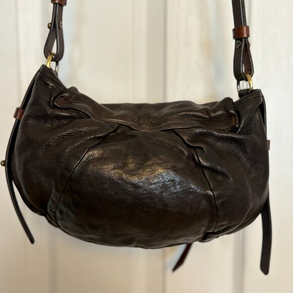 Massimo Dutti Genuine Leather Crossbody Bag – Dark Brown – Boho Vintage Style - Picture 6 of 15